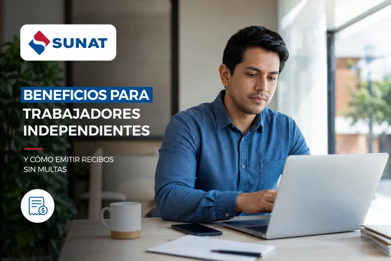 Homem no laptop com benefícios para trabalhadores 2026