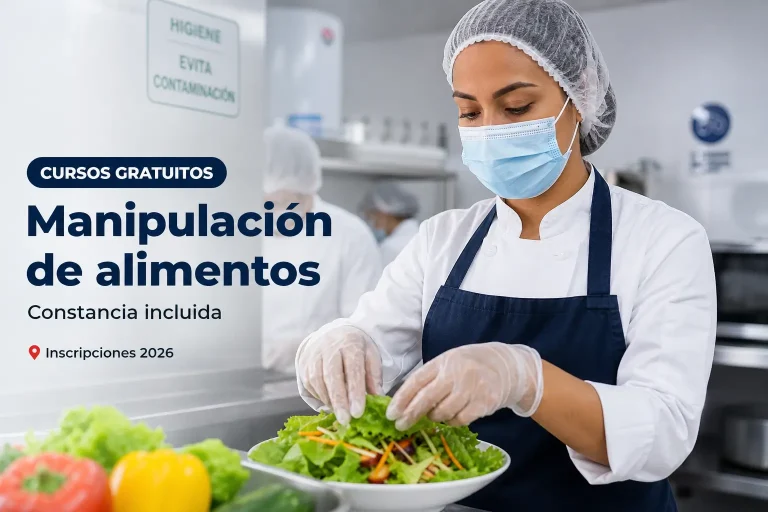 Curso gratuito de manipulação de alimentos para 2026 com chef na cozinha